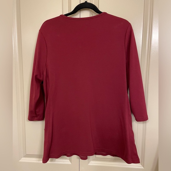 JAANUU Wine Scrub Top - Picture 2 of 4